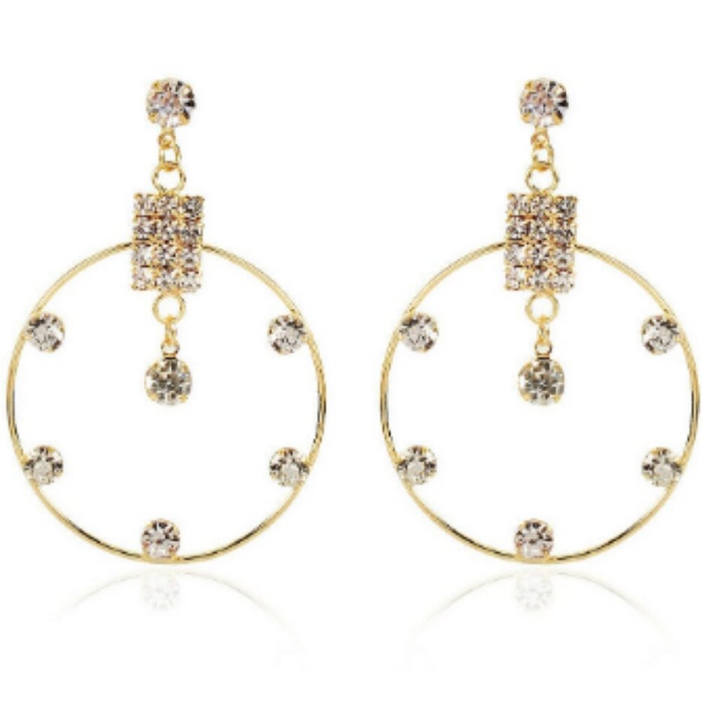 NWOT Circular dangle earrings with embellishments